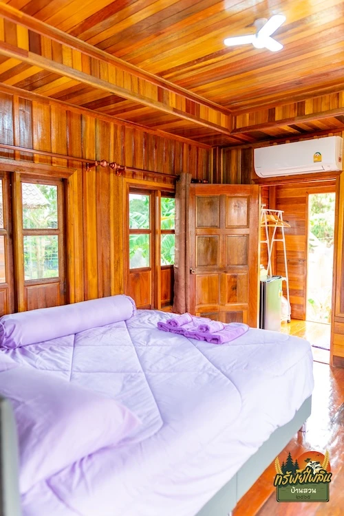 บ้านพักครอบครัววิวทุ่งนา เตียงควีนไซส์
